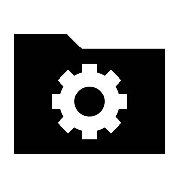 Dişli işareti düz vektör simgesi ile klasör