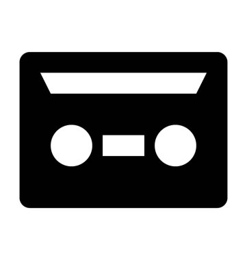Kaset düz vektör simgesi
