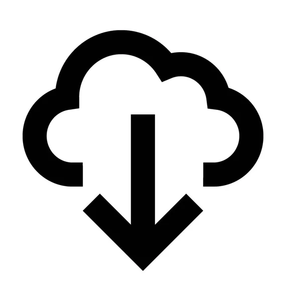 Cloud Download Flat Vector Icon — Stock Vector