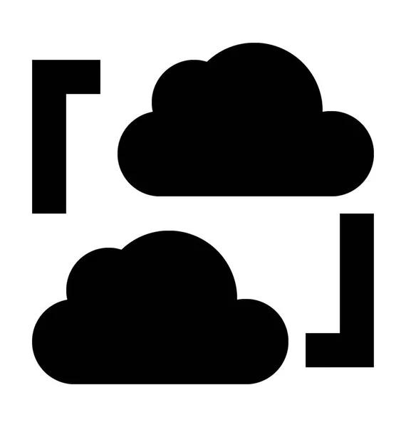 Cloud Sharing Icono Vector Plano — Archivo Imágenes Vectoriales