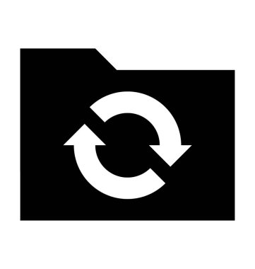 Eşitleme klasörü düz vektör simgesi