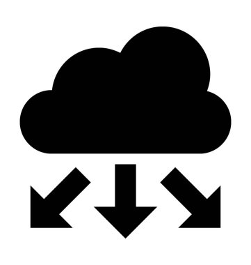 Bulut İndirme Düz Vektörü Simgesi
