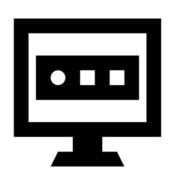 Bilgisayar parola düz vektör simgesi