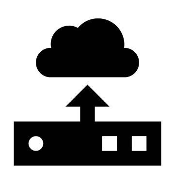 Yükleme düz vektör simge bulut