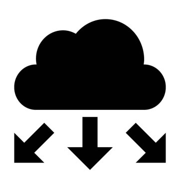 Bulut paylaşımı düz vektör simgesi
