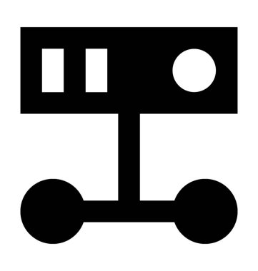 Düz vektör simge barındıran sunucu