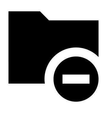 Klasör düz vektör simgesini kaldır