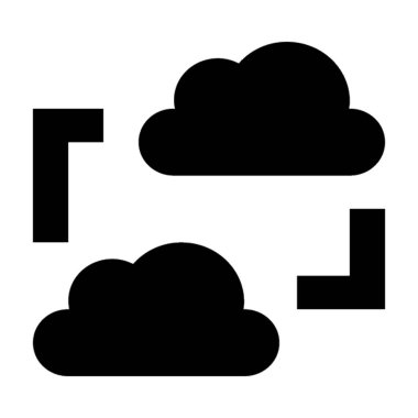 Bulut paylaşımı düz vektör simgesi