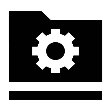 Dişli işareti düz vektör simgesi ile klasör