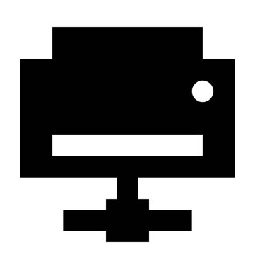 Ağ Yazıcı düz vektör simgesi