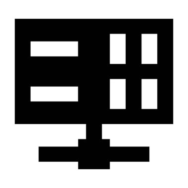 Sunucu ağ düz vektör simgesi