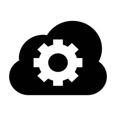 Bulut ağ ayarı düz vektör simgesi