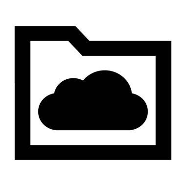 Bulut klasör düz vektör simgesi