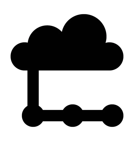 Cloud Network Icono Vector Plano — Archivo Imágenes Vectoriales