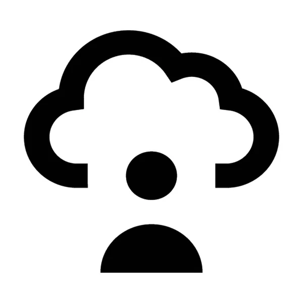 Cloud User Flat Vector Icon — Stock Vector