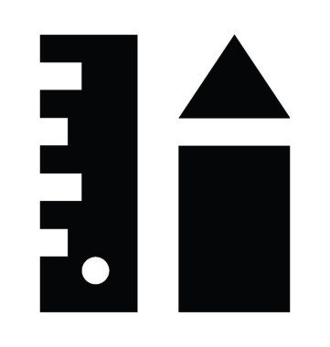 Çizim araçları düz vektör simgesi 