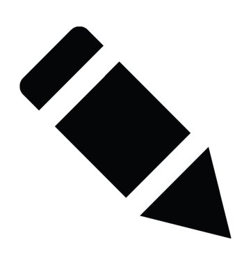 kalem düz vektör simgesi 