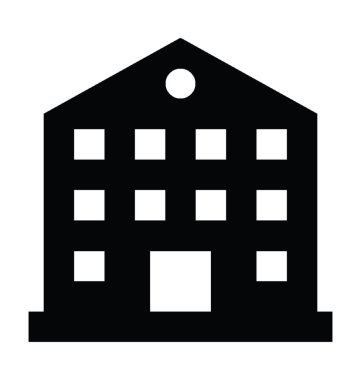 Okul binası düz vektör simgesi 