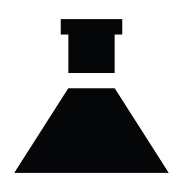 Konik Flask düz vektör simgesi 