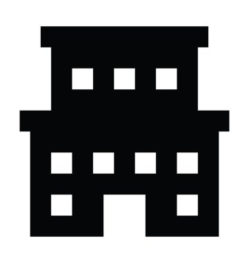 Okul binası düz vektör simgesi 