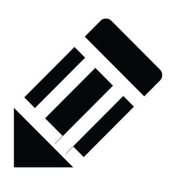 kalem düz vektör simgesi 