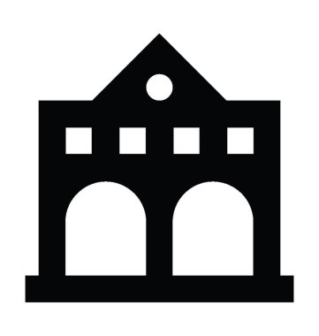 Okul binası düz vektör simgesi 