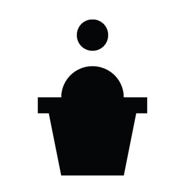 Kürsü düz vektör simgesi 