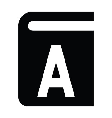 İngilizce kitap düz vektör simgesi 