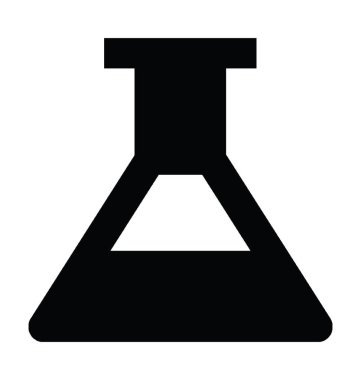 Konik Flask düz vektör simgesi 