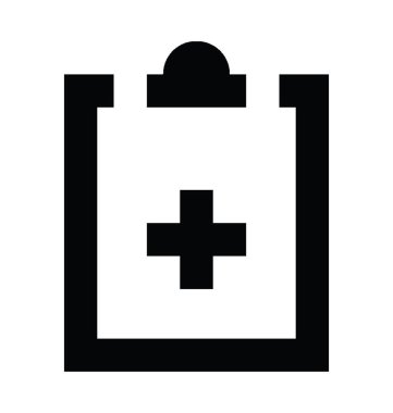 Tıbbi rapor düz vektör simgesi 