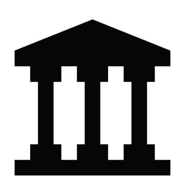 Okul binası düz vektör simgesi 