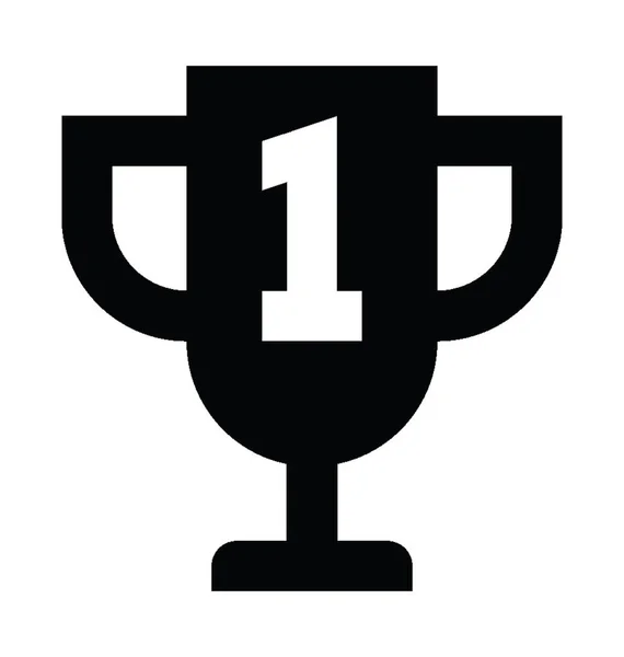 Trophy Flat Vector Icon — Stock Vector