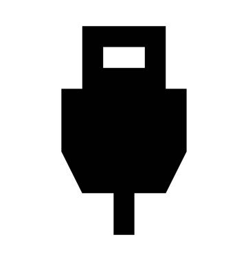 USB kablosu düz vektör simgesi 