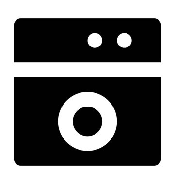 Çamaşır makinesi düz vektör simgesi 