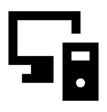 bilgisayar düz vektör simgesi 