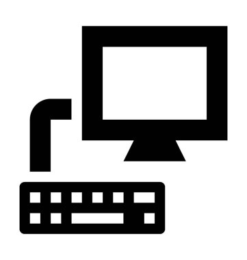 bilgisayar düz vektör simgesi 