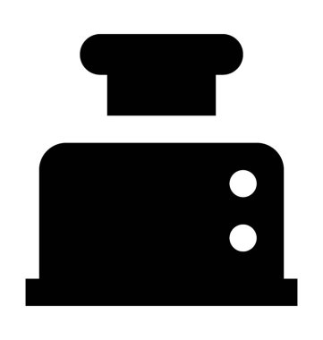 Ekmek kızartma makinesi düz vektör simgesi