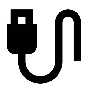 USB fiş düz vektör simgesi