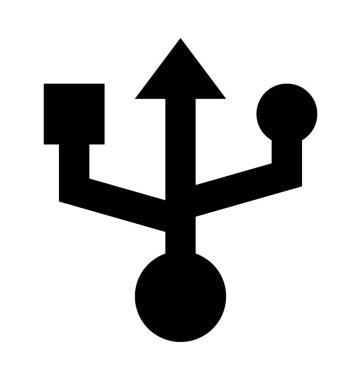 USB işareti düz vektör simgesi