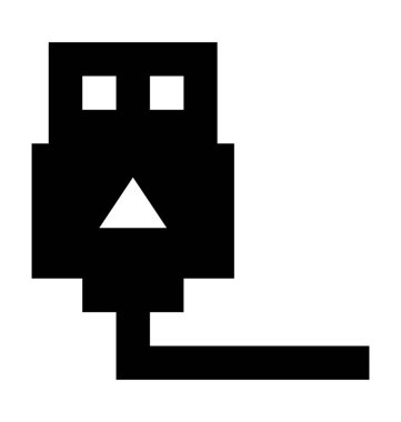 USB fiş düz vektör simgesi