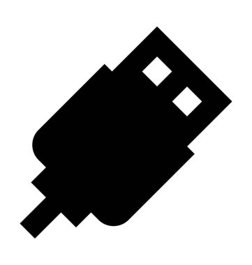 USB fiş düz vektör simgesi