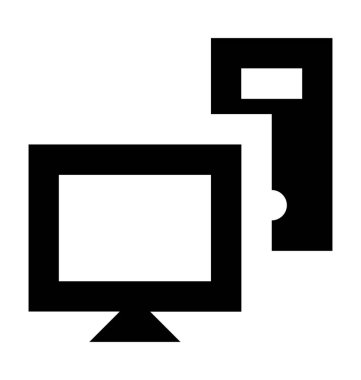 bilgisayar düz vektör simgesi