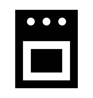 Pişirme aralığı düz vektör simgesi