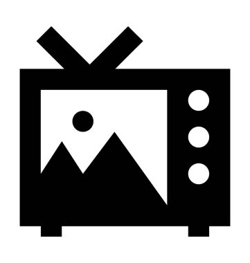 TV düz vektör simgesi