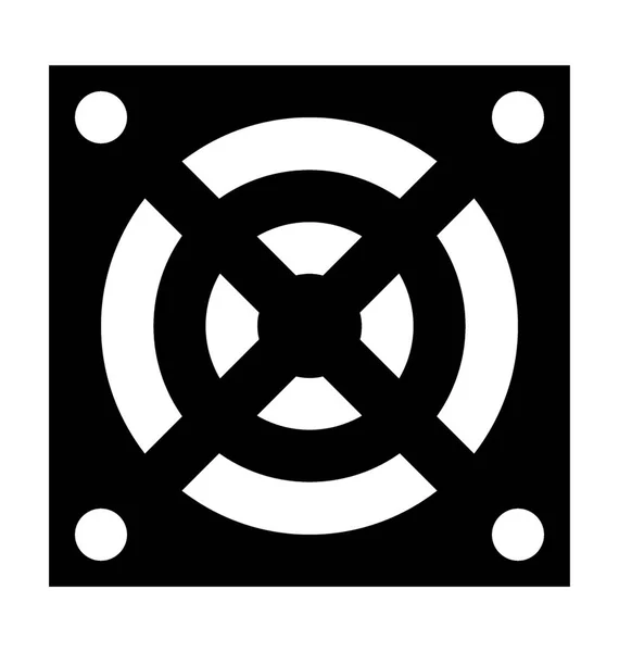 Ventilador Computador Flat Vector Icon — Vetor de Stock