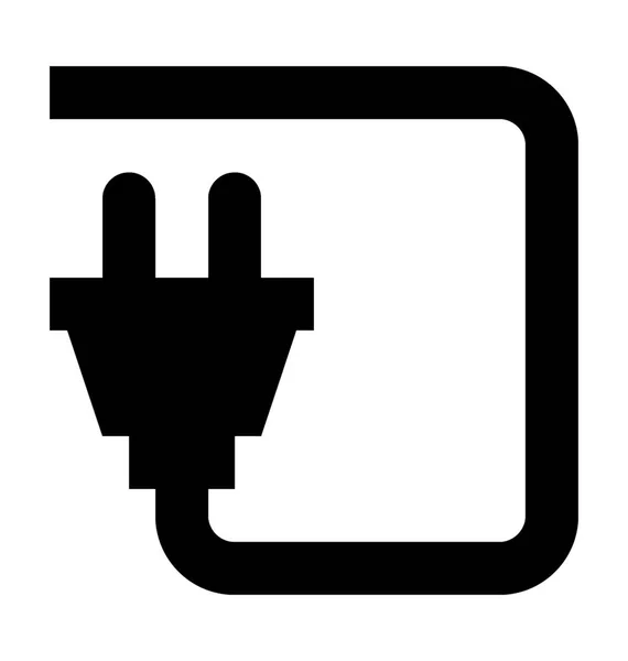 Ícone Vetor Plano Plug — Vetor de Stock