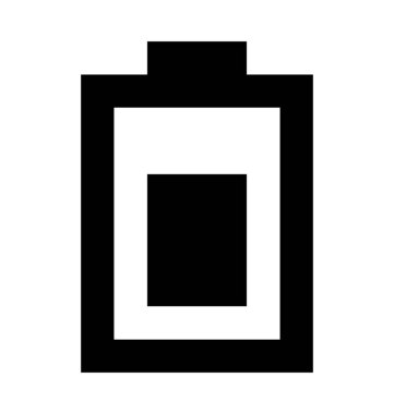 Yarım pil düz vektör simgesi