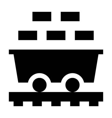 Minecart düz vektör simgesi