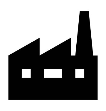 Fabrika Düz Vektör Simgesi