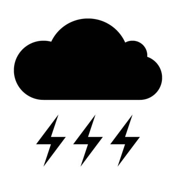 Bulut yıldırım düz vektör simgesi